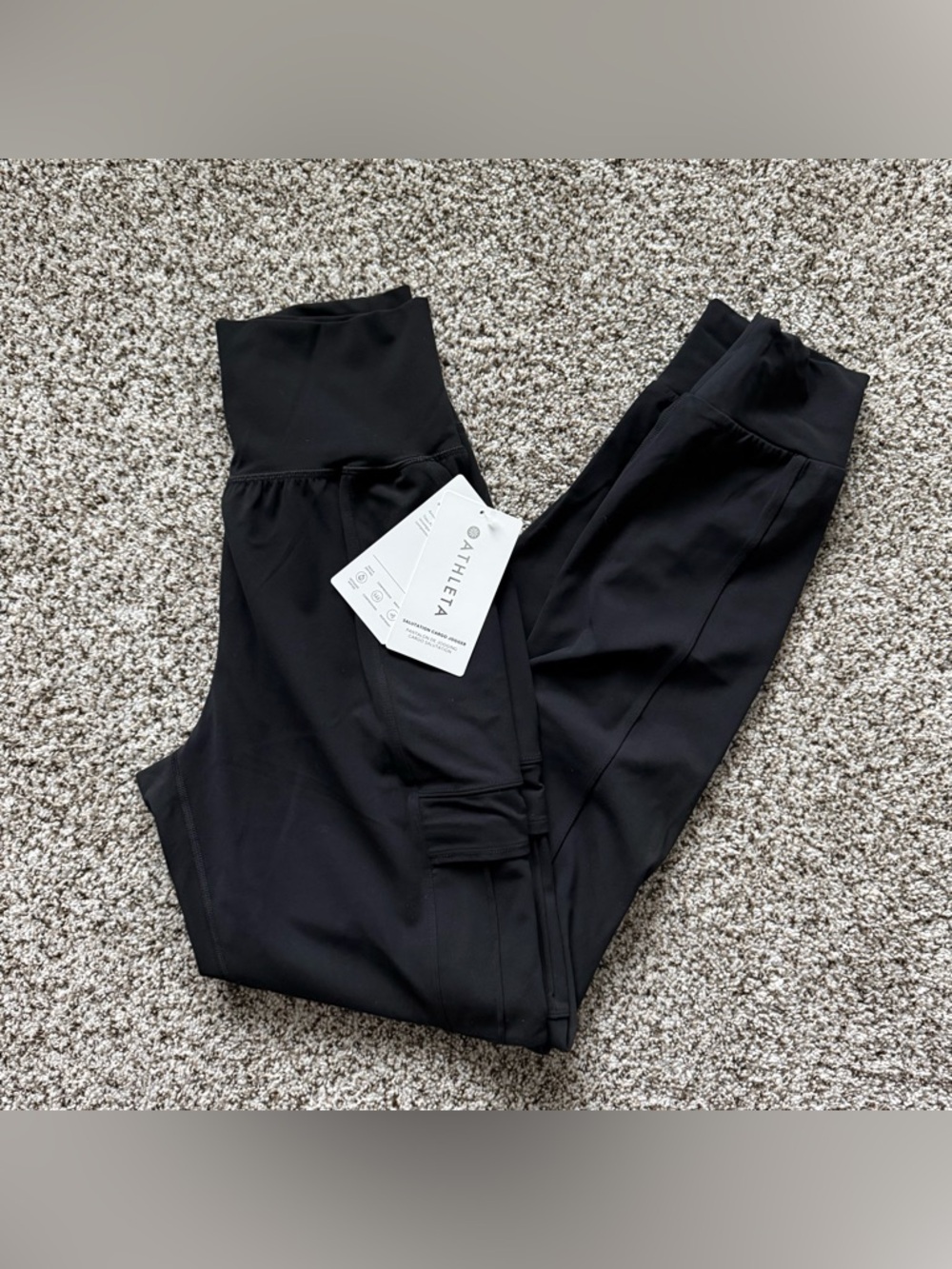 NWT Salutation Cargo Jogger Black Athleta Extra Small Tall XST